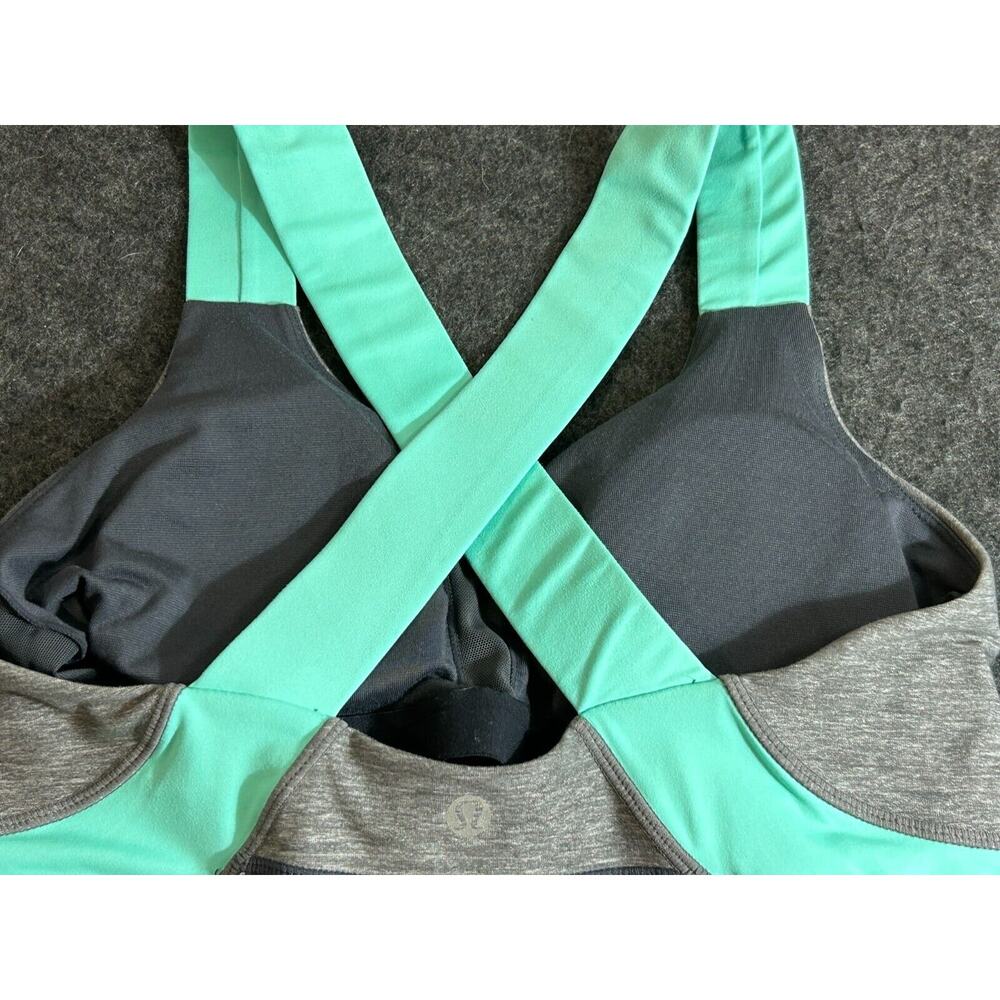Lululemon Push Your Limits Tank Top Built In Bra Women's Size 6 Gray Teal - Picture 6 of 7